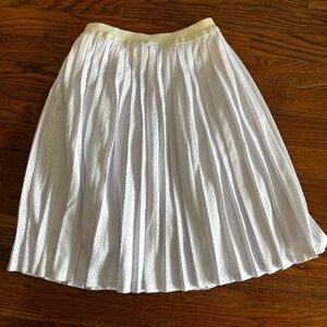 Girls White Pleated Skirt with Elastic Waistband